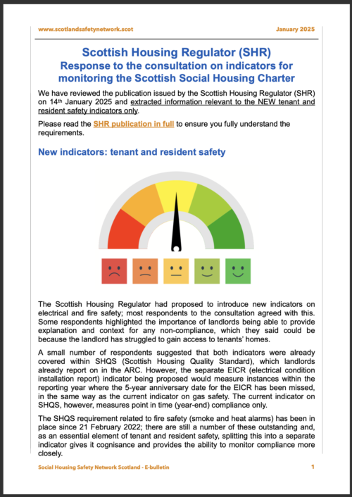Scotland Risk Indicators Scottish Housing Regulator (SHR) Response to the consultation on ...